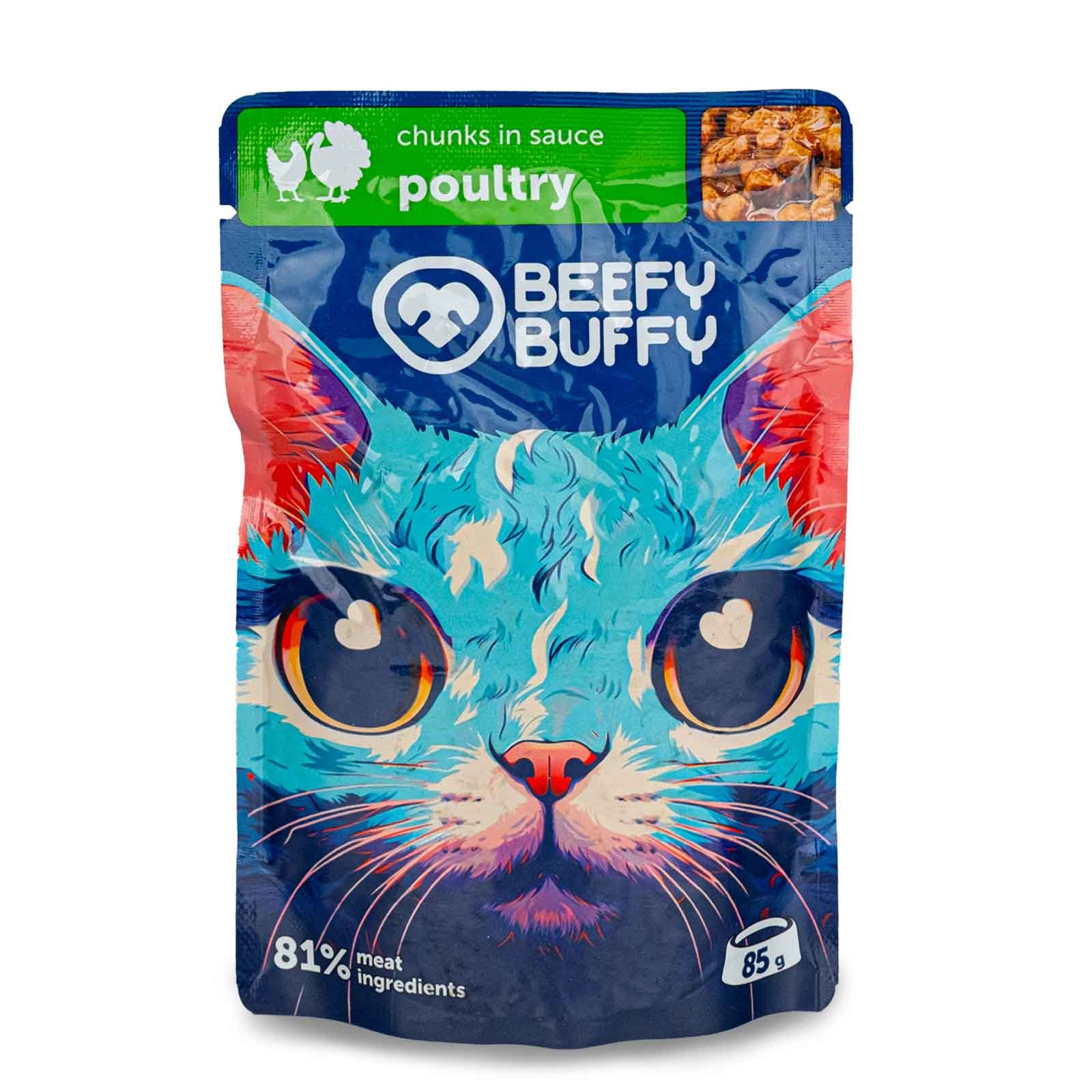 Beefy Buffy Pouch Soslu Kümes Hayvanlı Kedi Yaş Mama