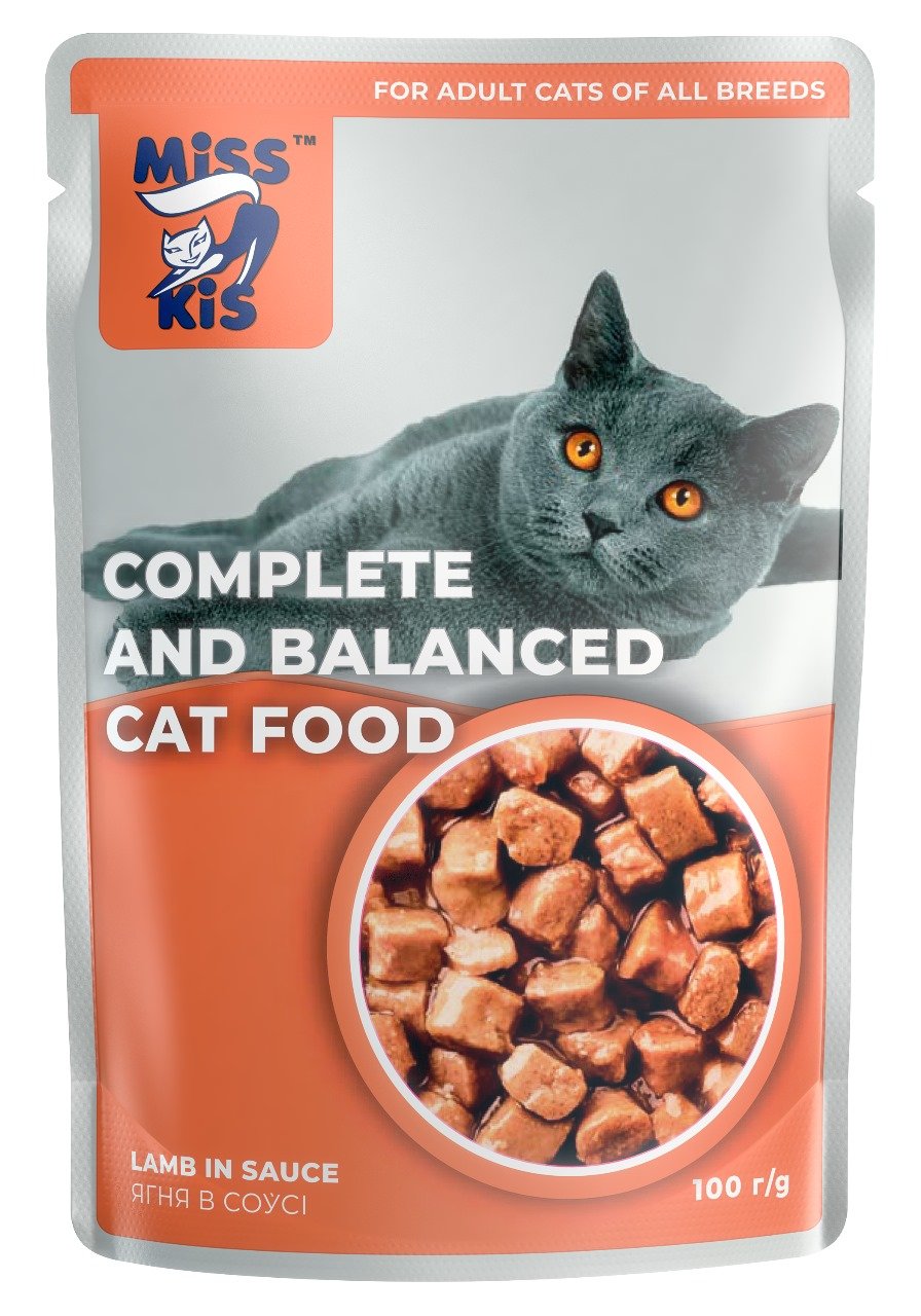 Miss Kis Pouch Soslu Kuzu Etli Kedi Yaş Mama